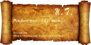 Mayberger Tímea névjegykártya